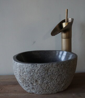 Rene Houtman Kleine Stenen Waskom + Spoelgat | H13 x B25 x D23 cm