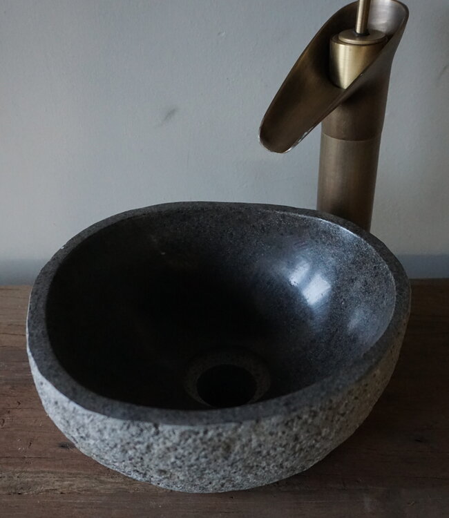 Rene Houtman Kleine Stenen Waskom + Spoelgat | H13 x B25 x D23 cm