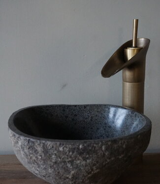 Rene Houtman Kleine Stenen Waskom + Spoelgat | H13 x B26 x D23 cm