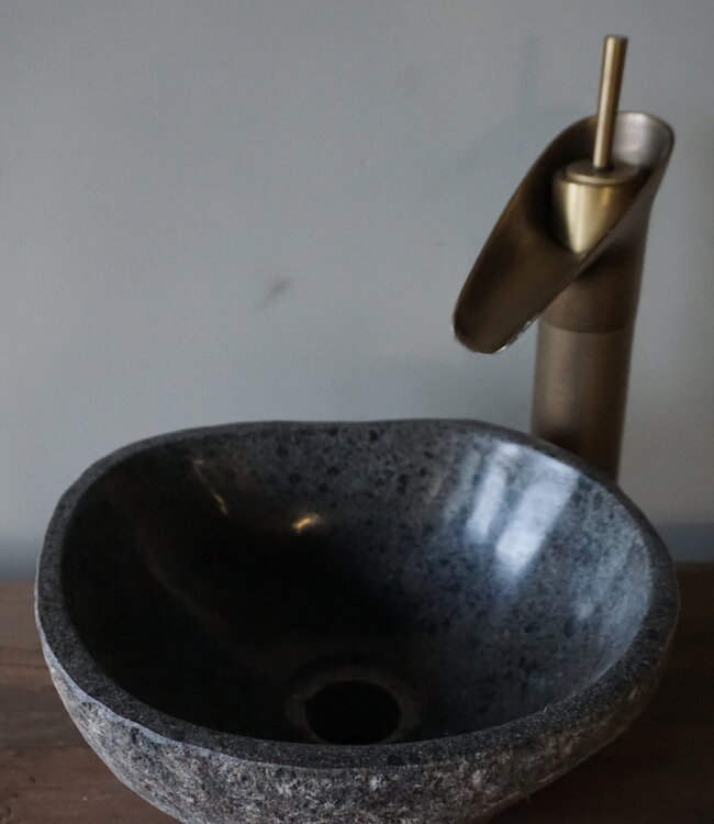 Rene Houtman Kleine Stenen Waskom + Spoelgat | H13 x B26 x D23 cm
