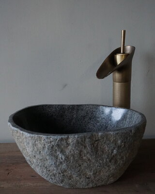 Rene Houtman Kleine Stenen Waskom + Spoelgat | H13 x B30 x D22 cm