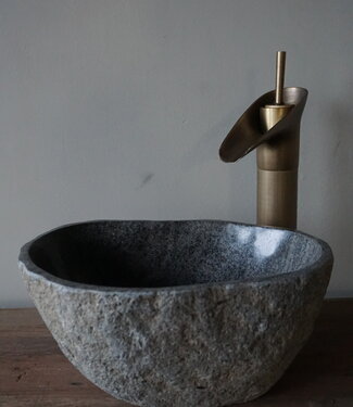 Rene Houtman Kleine Stenen Waskom + Spoelgat | H13 x B30 x D22 cm