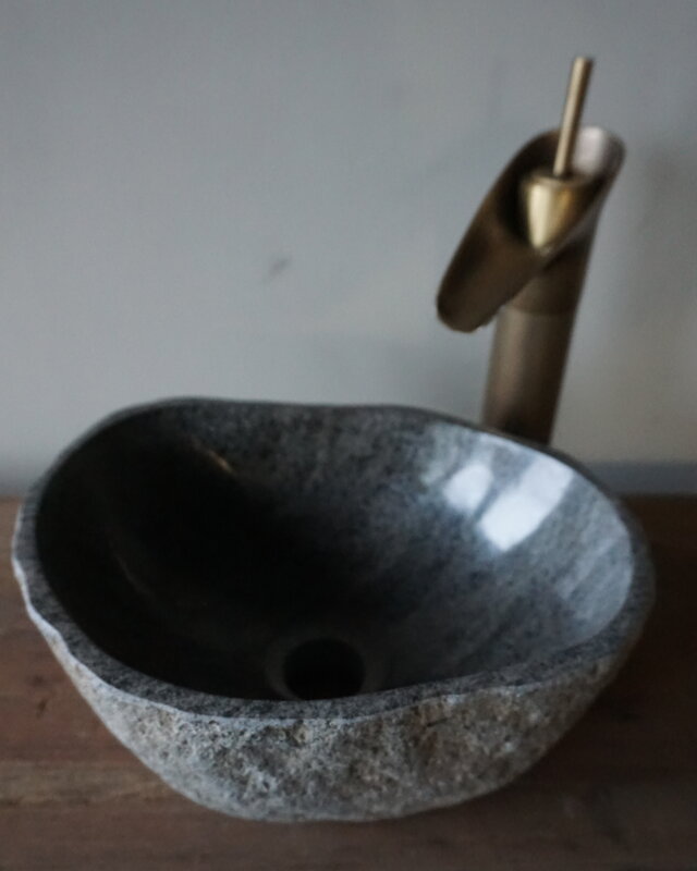 Rene Houtman Kleine Stenen Waskom + Spoelgat | H13 x B30 x D22 cm
