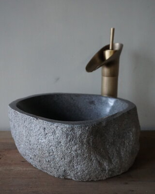 Rene Houtman Kleine Stenen Waskom + Spoelgat | H13 x B30 x D26 cm