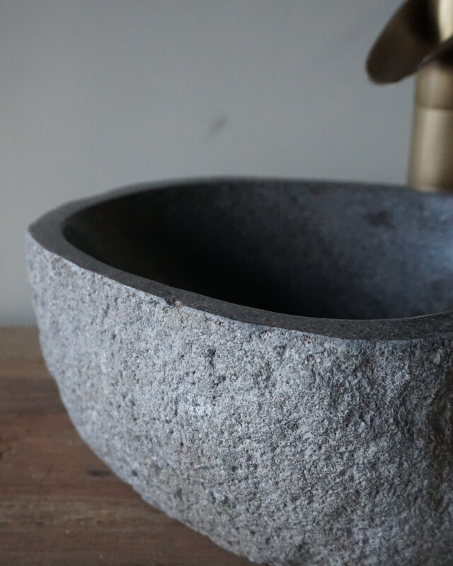 Rene Houtman Kleine Stenen Waskom + Spoelgat | H13 x B30 x D26 cm