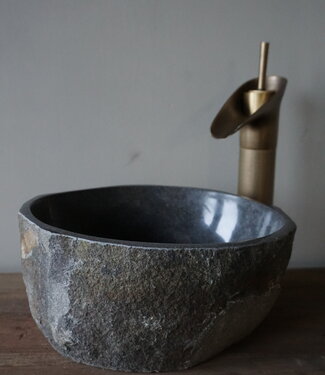 Rene Houtman Kleine Stenen Waskom + Spoelgat | H14 x B28 x D24 cm
