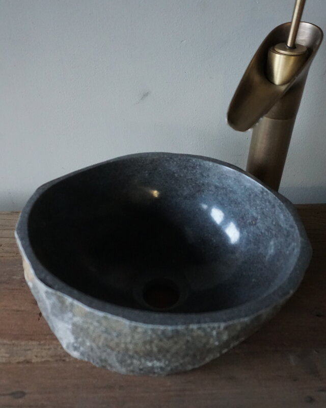 Rene Houtman Kleine Stenen Waskom + Spoelgat | H14 x B28 x D24 cm