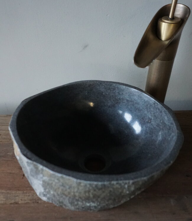 Rene Houtman Kleine Stenen Waskom + Spoelgat | H14 x B28 x D24 cm