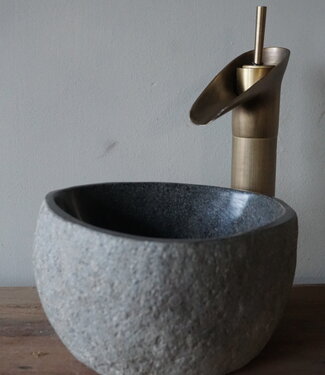Rene Houtman Kleine Stenen Waskom + Spoelgat | H14 x B23 x D22 cm