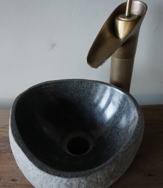 Rene Houtman Kleine Stenen Waskom + Spoelgat | H14 x B23 x D22 cm
