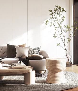 Mojo Boutique Japandi bijzettafel en kruk - Alya