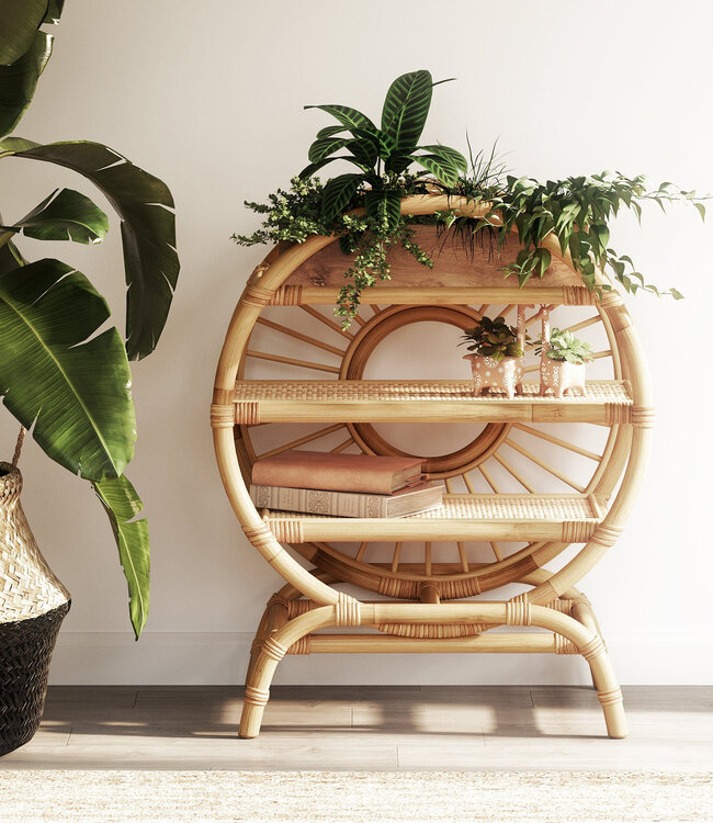 Mojo Boutique Japandi ronde boekenkast of speelgoedkast