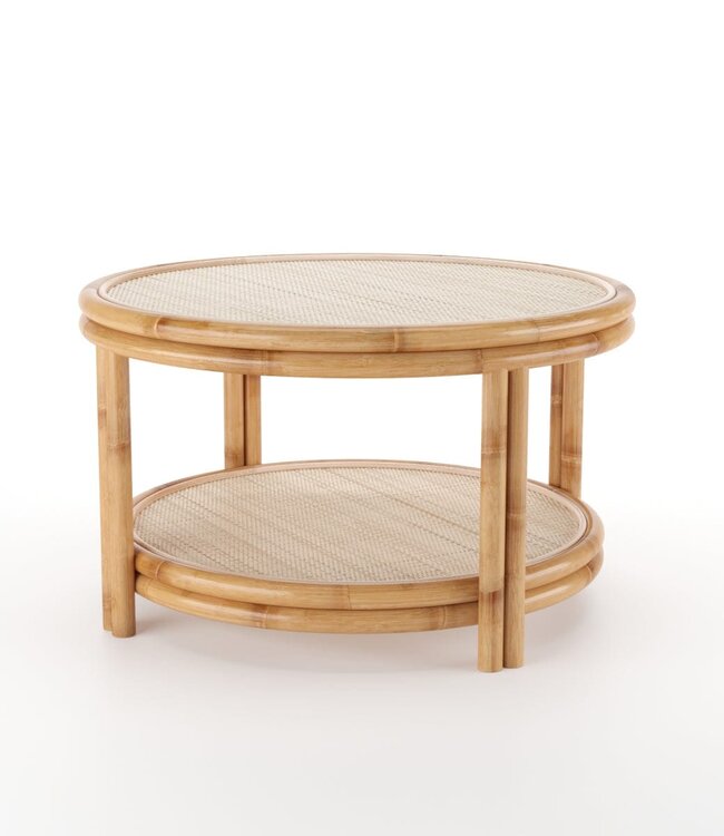 Mojo Boutique Japandi Ambachtelijke Rotan Salontafel