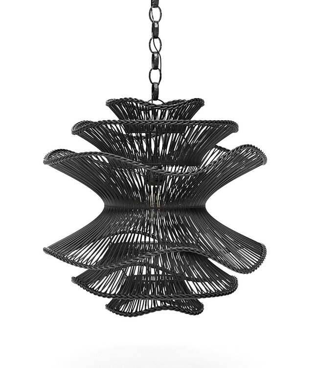 Mojo Boutique Grote Japandi-lampenkap, zwart en naturel