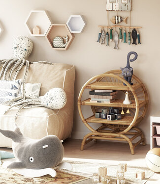 Mojo Boutique Japandi ronde boekenkast of speelgoedkast