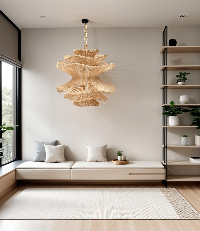 Mojo Boutique Japandi grote lampenkap natuurlijke kleur