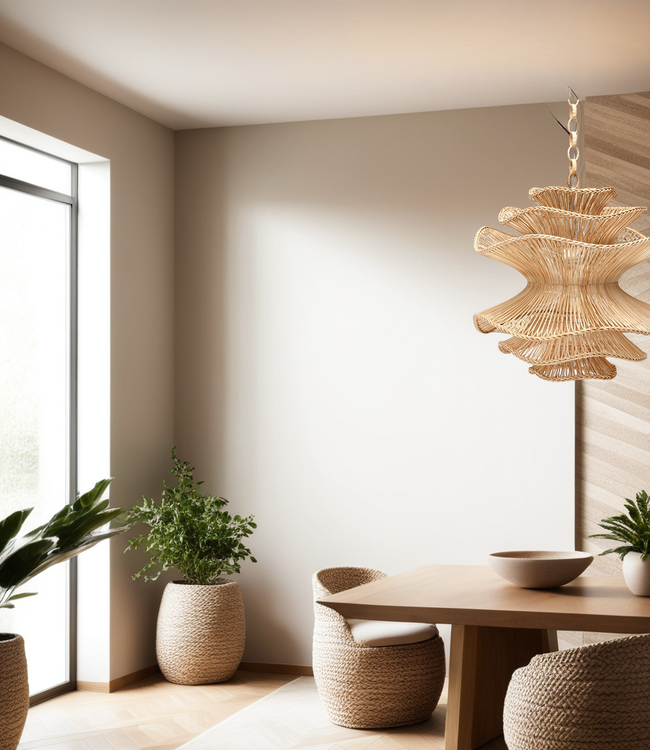 Mojo Boutique Japandi grote lampenkap natuurlijke kleur