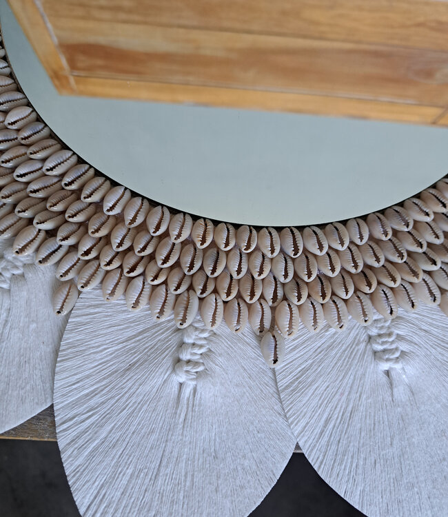 Mojo Boutique Natuurlijke boho-chic Japandi ronde spiegel