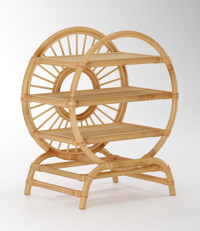 Mojo Boutique Japandi ronde boekenkast of speelgoedkast