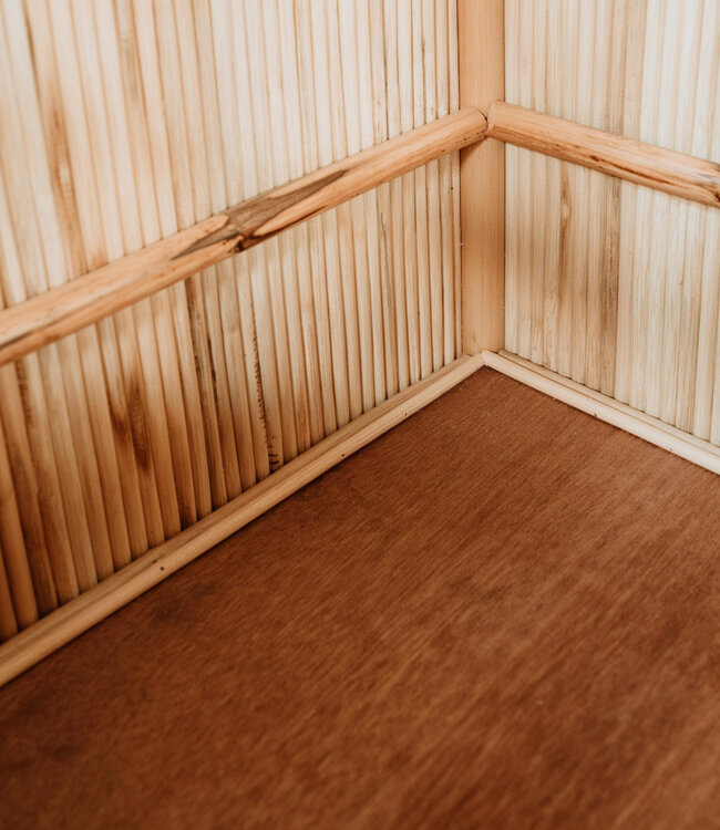 Mojo Boutique Japandi houten opbergkist en bank