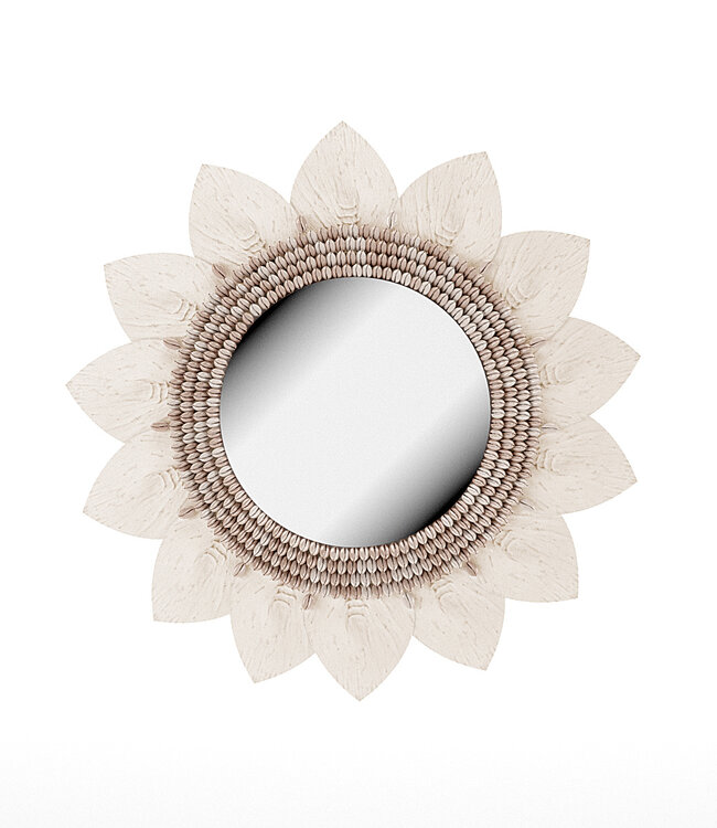 Mojo Boutique Natuurlijke boho-chic Japandi ronde spiegel