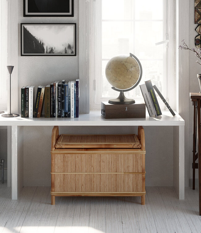 Mojo Boutique Japandi houten opbergkist en bank