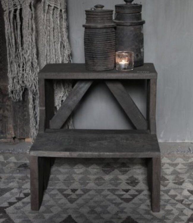 Hoffz Keukentrapje Davi | Donkergrijs | Hout