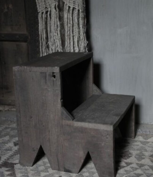 Hoffz Keukentrapje Davi | Donkergrijs | Hout