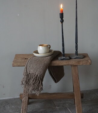 Rene Houtman Oud Eikenhouten Bankje | H47xB60xD23 cm