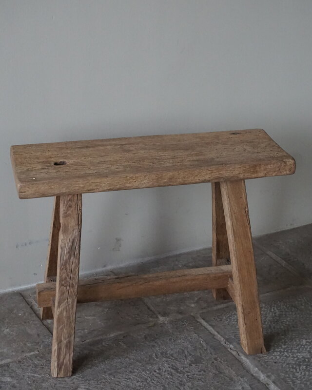 Rene Houtman Oud Eikenhouten Bankje | H47xB60xD23 cm