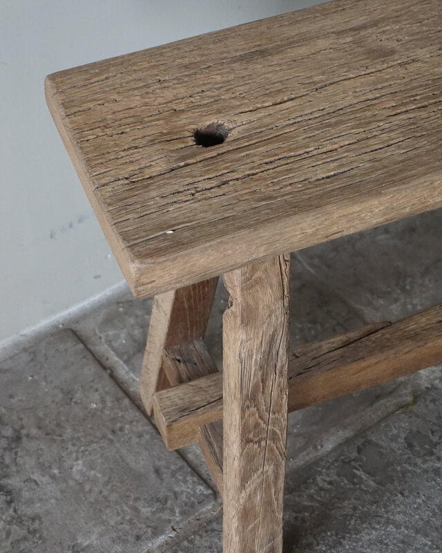 Rene Houtman Oud Eikenhouten Bankje | H47xB60xD23 cm