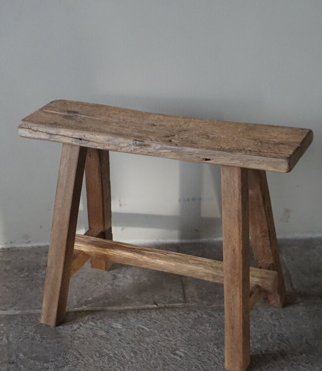 Rene Houtman Oud Eikenhouten Bankje | H46xB60xD20 cm