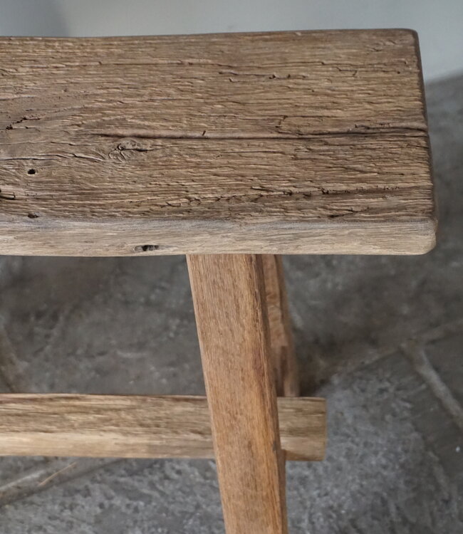 Rene Houtman Oud Eikenhouten Bankje | H46xB60xD20 cm