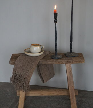 Rene Houtman Oud Eikenhouten Bankje | H46xB60xD19 cm