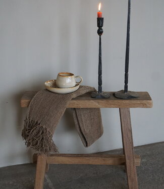 Rene Houtman Oud Eikenhouten Bankje | H46xB59xD14 cm