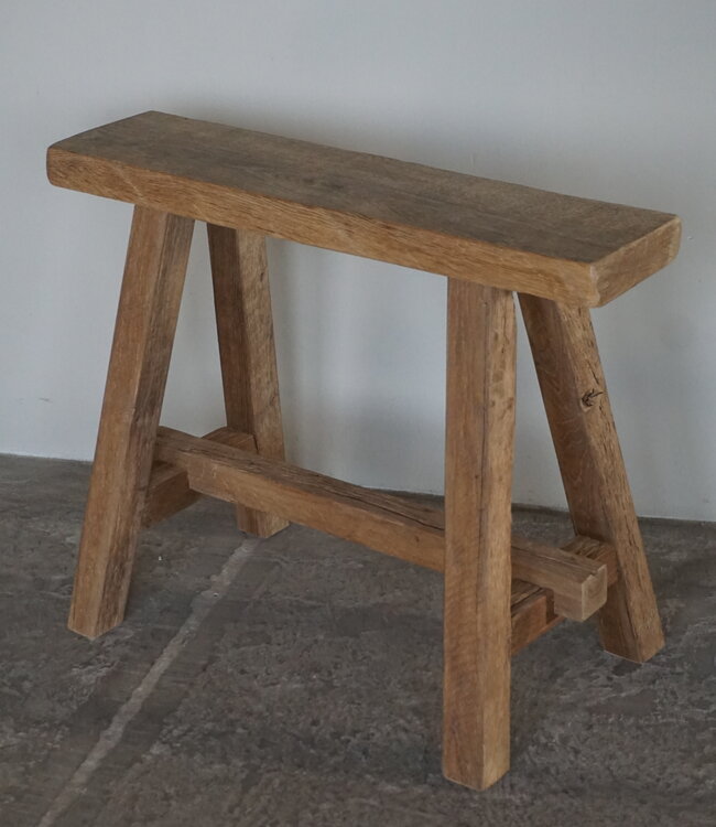 Rene Houtman Oud Eikenhouten Bankje | H46xB59xD14 cm