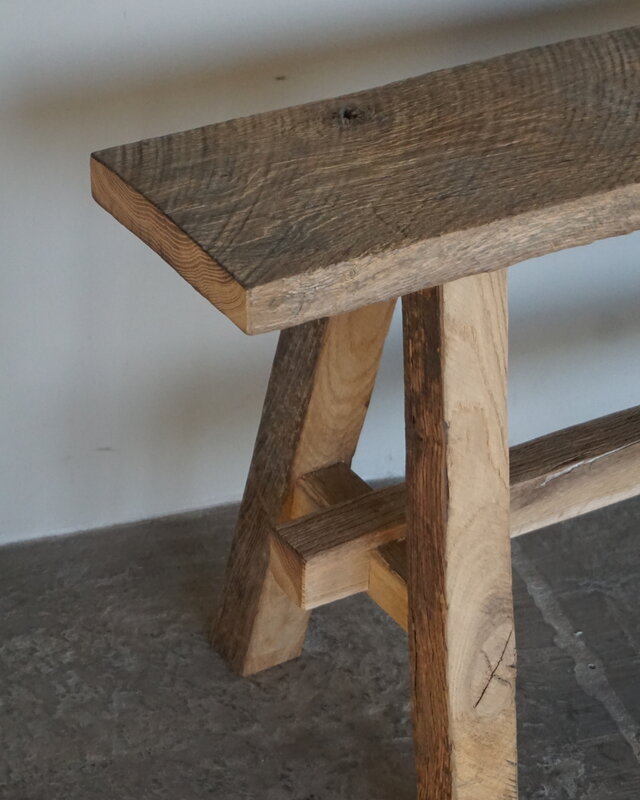 Rene Houtman Oud Eikenhouten Bankje | H45xB80xD20 cm