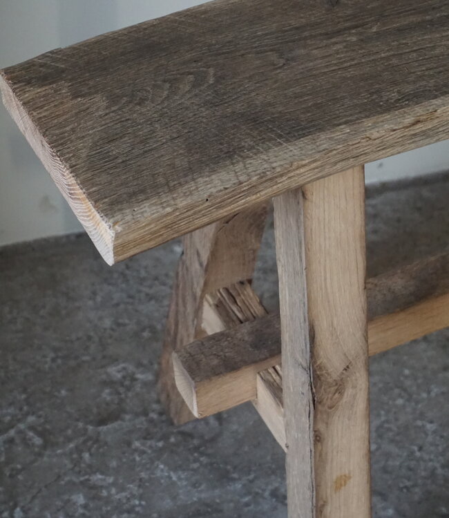 Rene Houtman Oud Eikenhouten Bankje | H46xB80xD18 cm