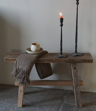 Rene Houtman Oud Eikenhouten Bankje | H45,5xB80xD20 cm