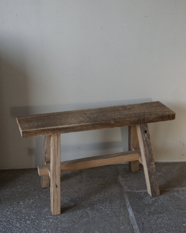 Rene Houtman Oud Eikenhouten Bankje | H45,5xB80xD20 cm