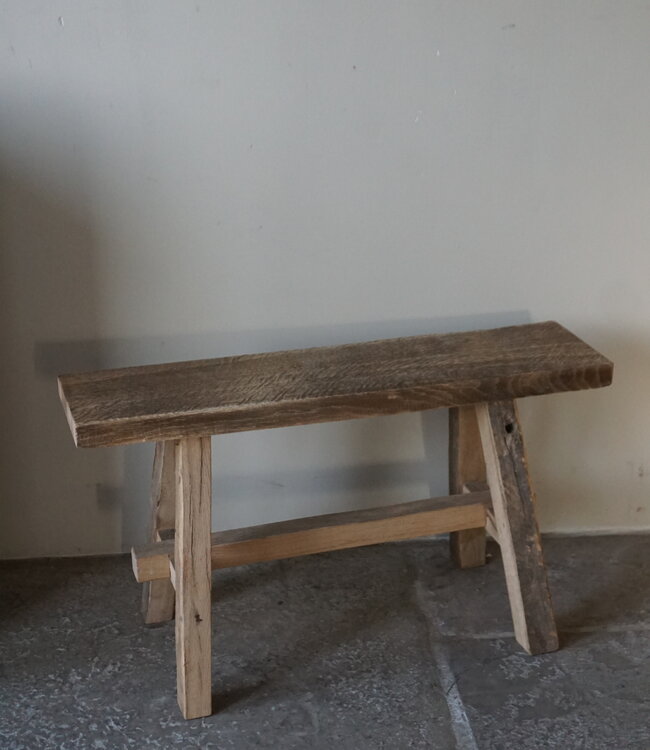 Rene Houtman Oud Eikenhouten Bankje | H45,5xB80xD20 cm