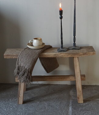 Rene Houtman Oud Eikenhouten Bankje | H45xB80xD19 cm