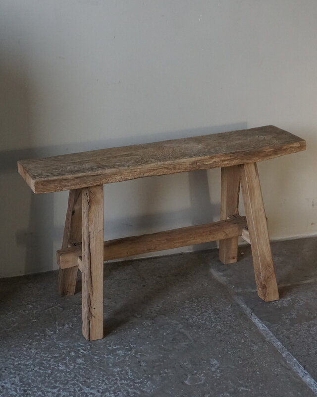 Rene Houtman Oud Eikenhouten Bankje | H45xB80xD19 cm