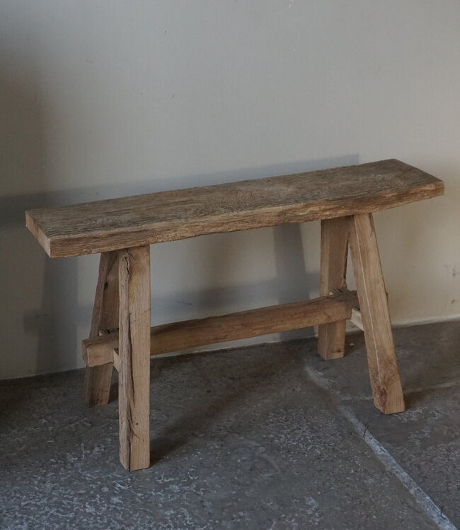 Rene Houtman Oud Eikenhouten Bankje | H45xB80xD19 cm