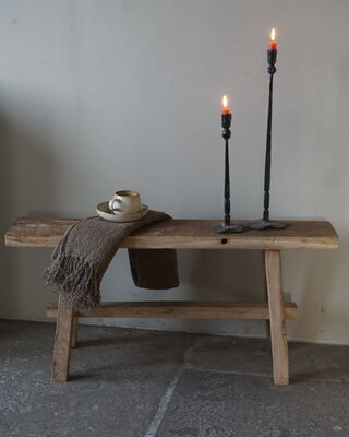Rene Houtman Oud Eikenhouten Bankje | Nr 1 | H45xB100xD20 cm