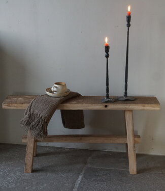 Rene Houtman Oud Eikenhouten Bankje | Nr 1 | H45xB100xD20 cm