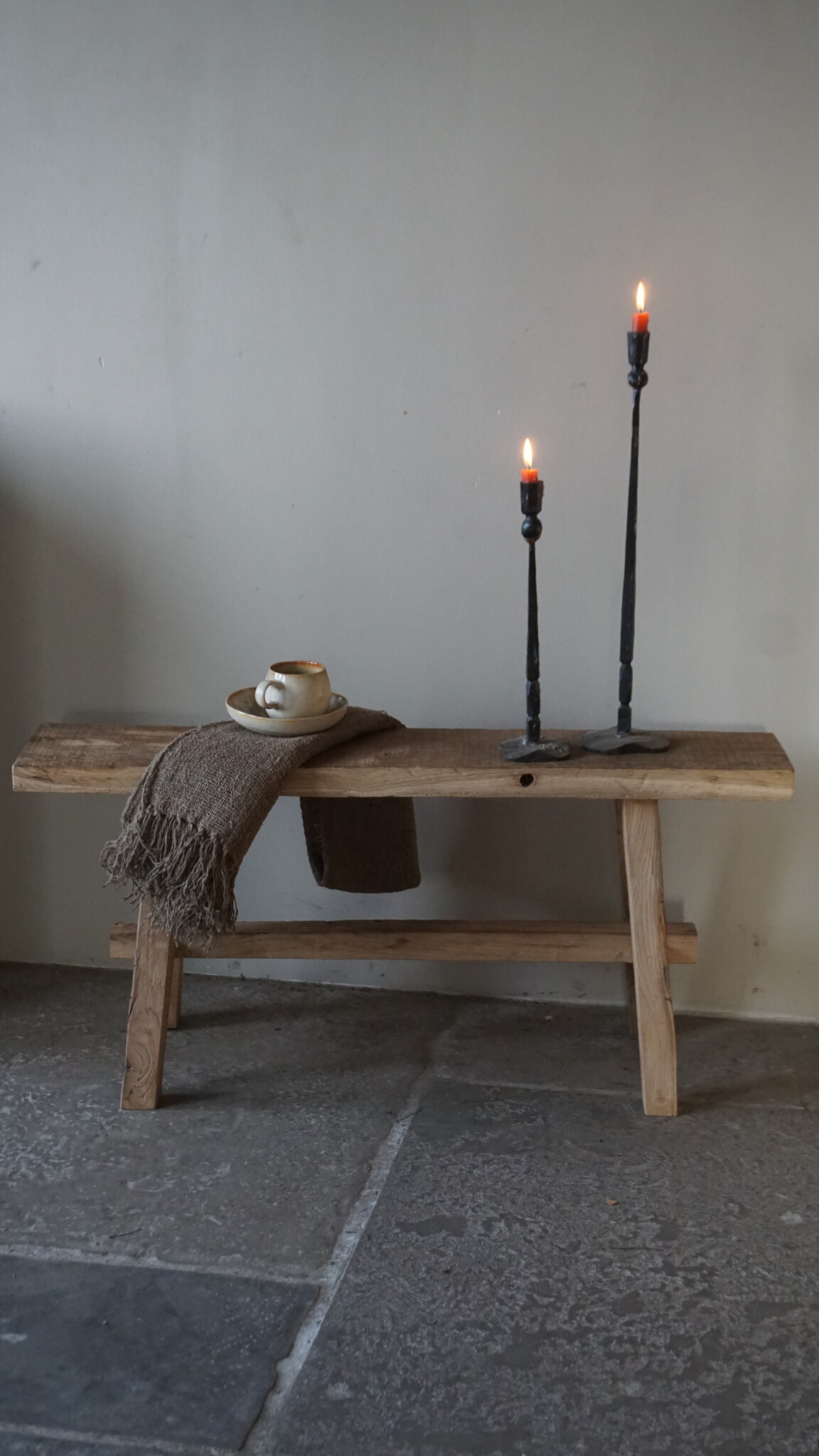 Rene Houtman Oud Eikenhouten Bankje | Nr 1 | H45xB100xD20 cm