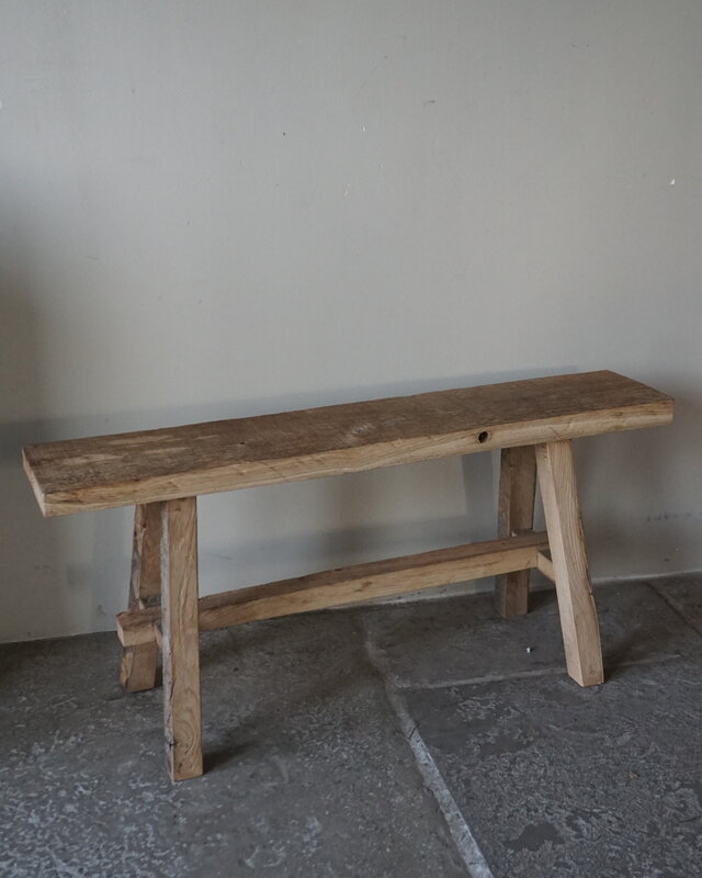 Rene Houtman Oud Eikenhouten Bankje | Nr 1 | H45xB100xD20 cm