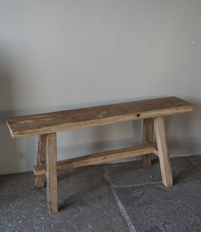 Rene Houtman Oud Eikenhouten Bankje | Nr 1 | H45xB100xD20 cm
