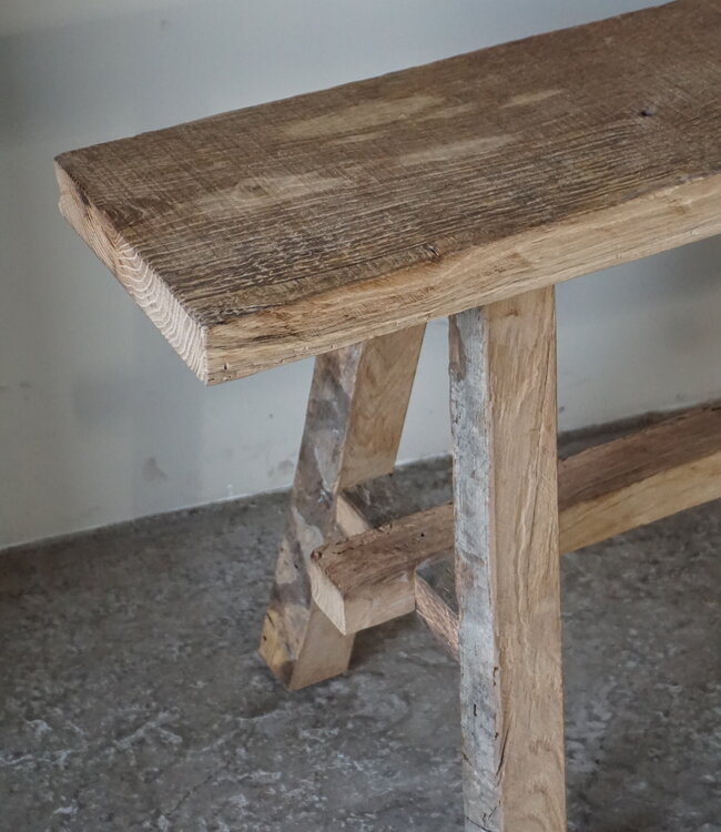 Rene Houtman Oud Eikenhouten Bankje | Nr 1 | H45xB100xD20 cm